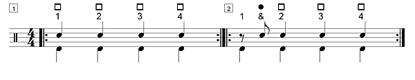 Solfege, noires, demi soupirs & croches en contretemps