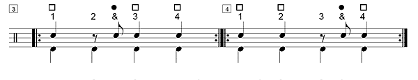 Solfege, noires, demi soupirs & croches en contretemps