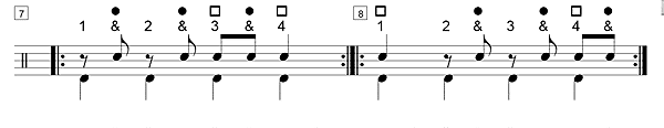 solfege, noires, paires de croches & croches en contretemps