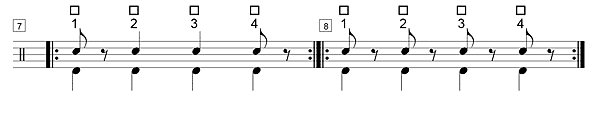 solfege, noires, croches & demi soupirs